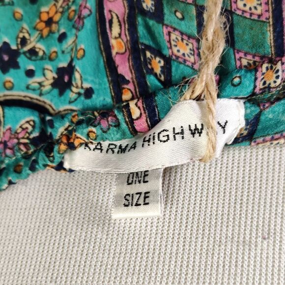 Karma Highway Multi Way Halter Wide Leg Jumpsuit OS  Boho Paisley Viscose - Picture 14 of 16